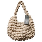 Wholesale - TAUPE QUILTED HOBO HANDBAG W/TOP ZIPPER C/P 12